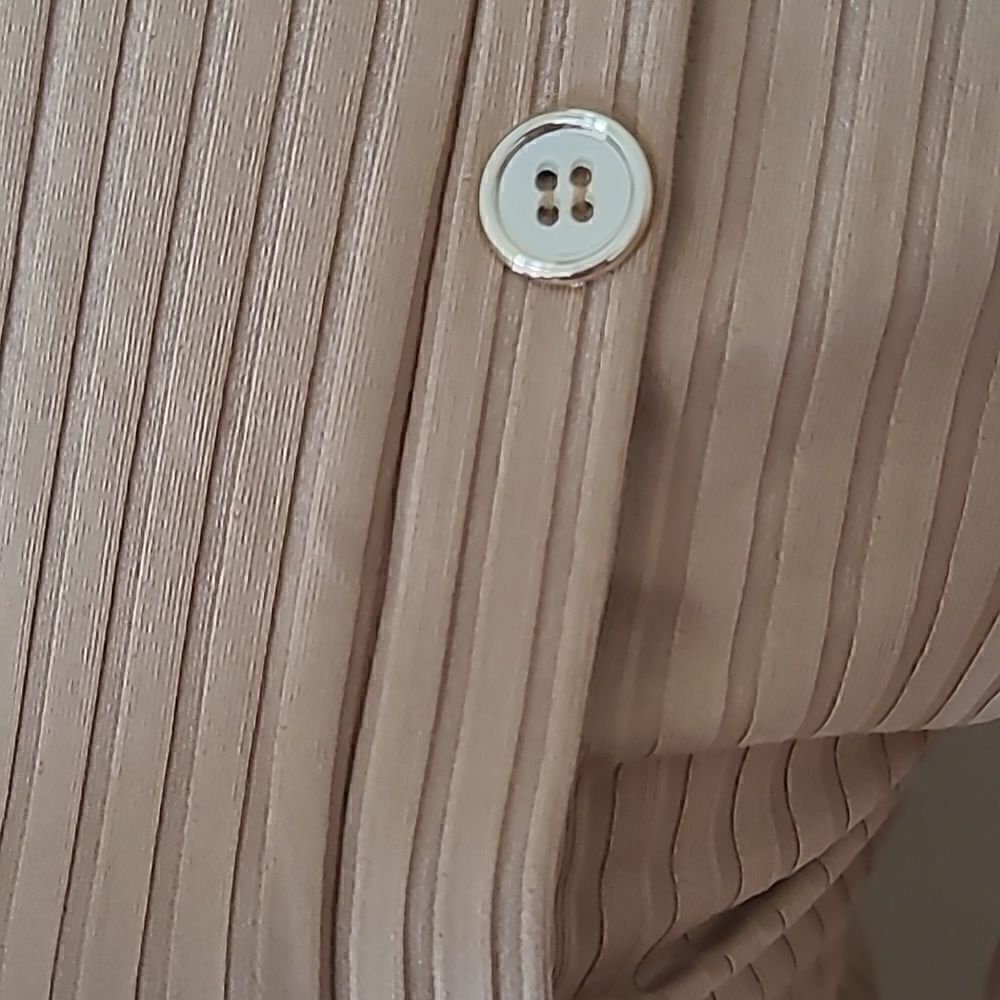  Ribbed Knit Mock Neck Fitted Dress M side button detail - Picture 12 of 13